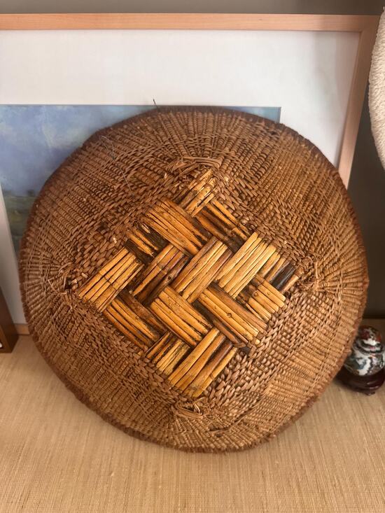 Other - Vintage Handwoven Primitive African Tonga Basket with Crown Base 16”